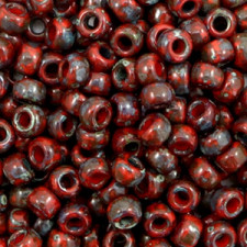 Miyuki rocailles Perlen 6/0 - Opaque picasso red 6-4513